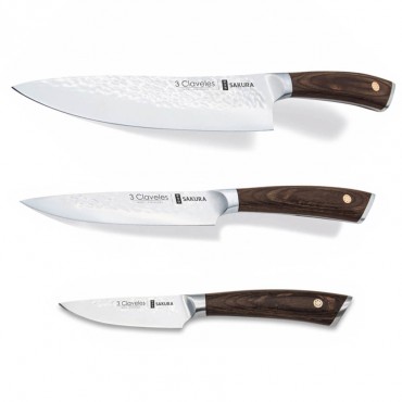 Set de 3 Couteaux Sakura - 3 Claveles