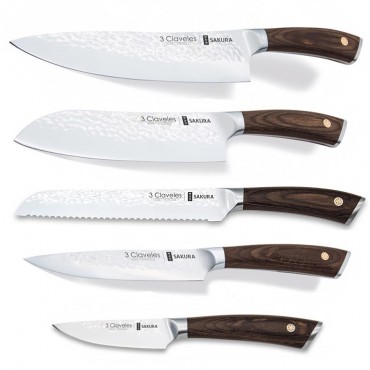 Set of 5 Kitchen's Knives Sakura - 3 Claveles