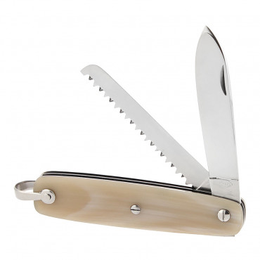 Folding Knife 2 saw Blond horn - Mongin