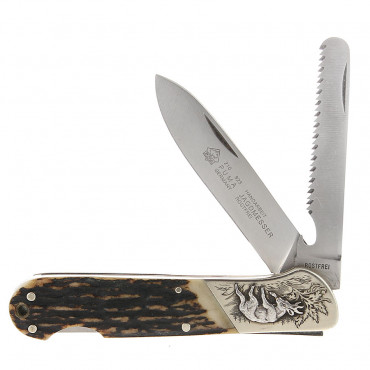 Folder knife engraved Jagdmesser 210923 - Puma